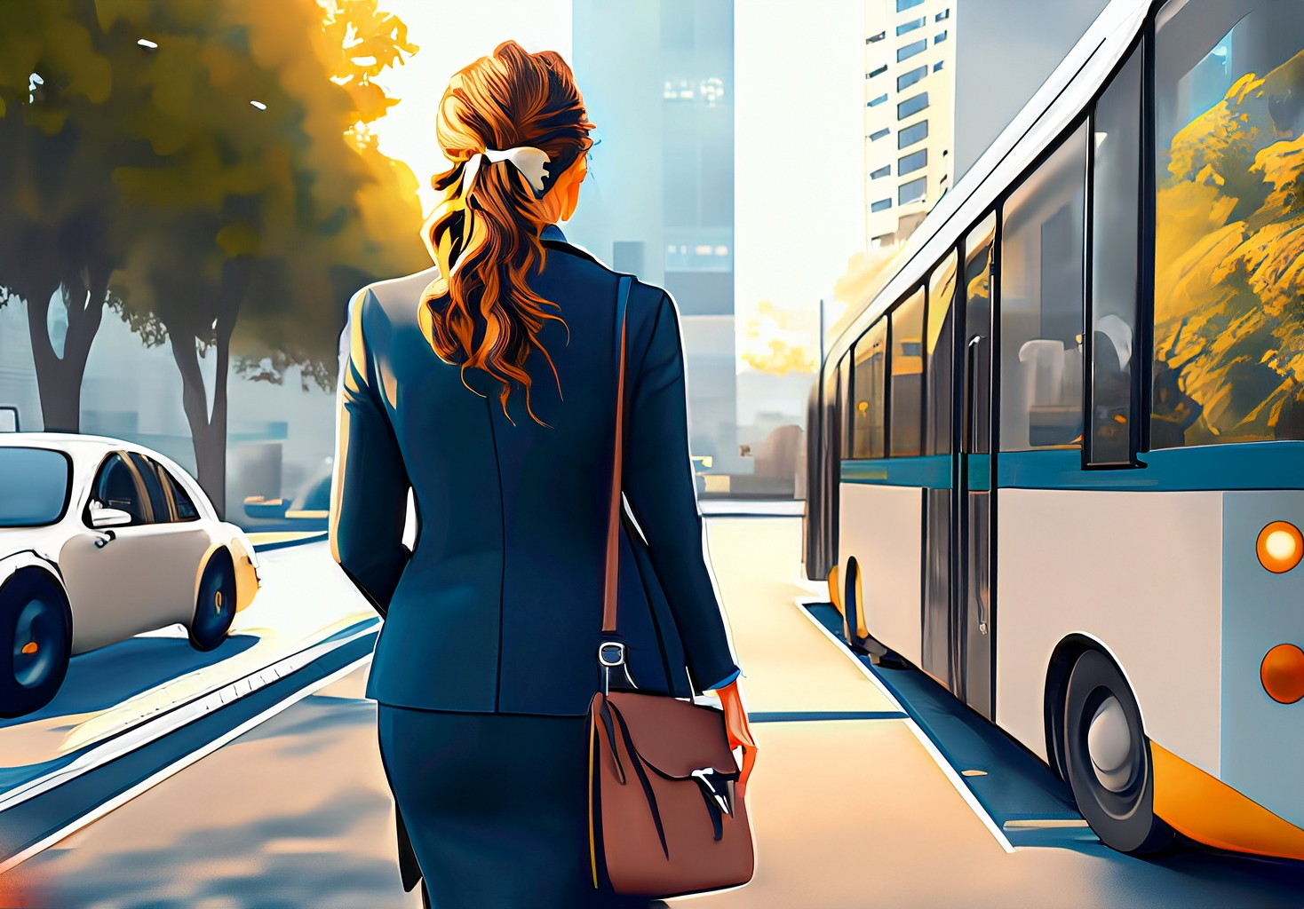 donna mobilit sosteniblie trasporto autobus