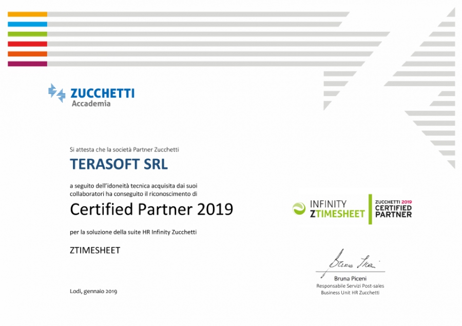Attestato ZTimesheet 2019