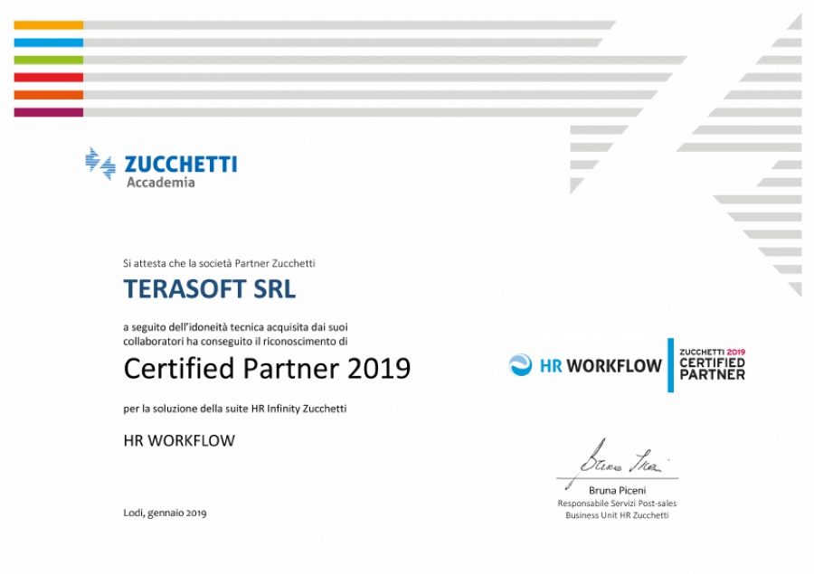 Attestato Workflow 2019