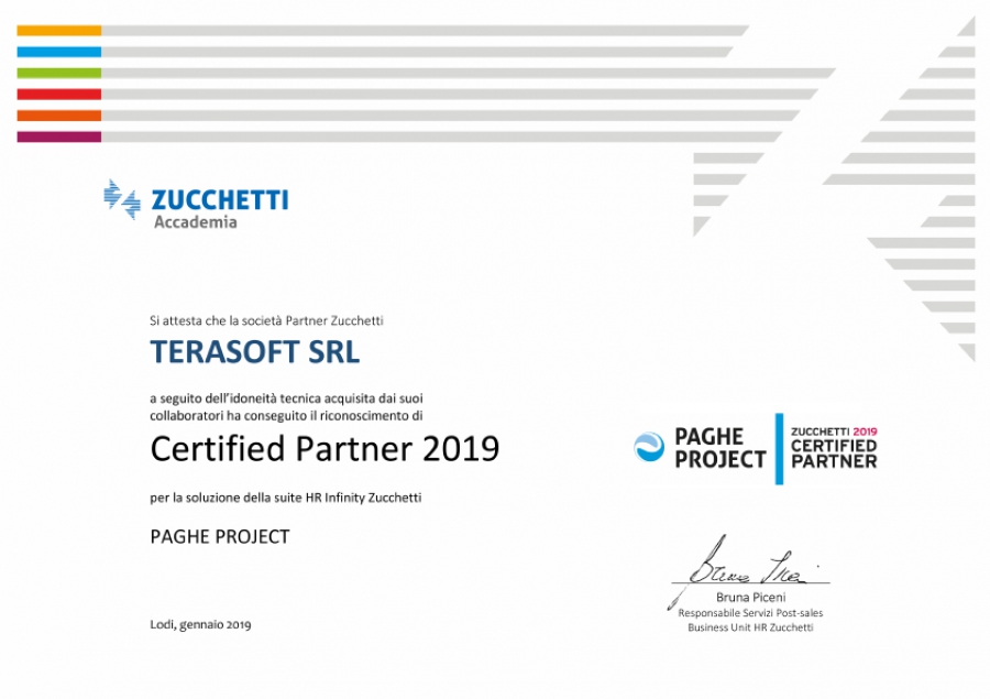 Attestato Paghe Project 2019
